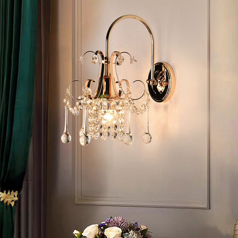 Moderne Kristallwandleuchten gold bewaffnete Wand montiertes Licht für Wohnzimmer