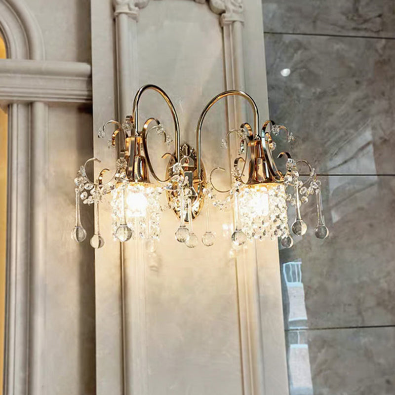 Moderne Kristallwandleuchten gold bewaffnete Wand montiertes Licht für Wohnzimmer