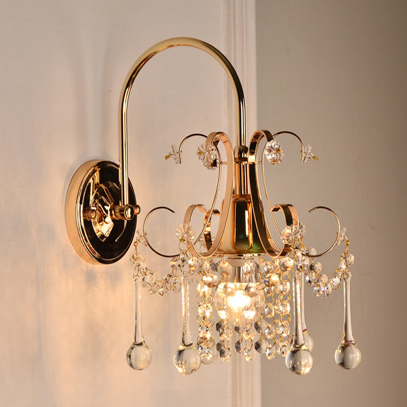 Moderne Kristallwandleuchten gold bewaffnete Wand montiertes Licht für Wohnzimmer