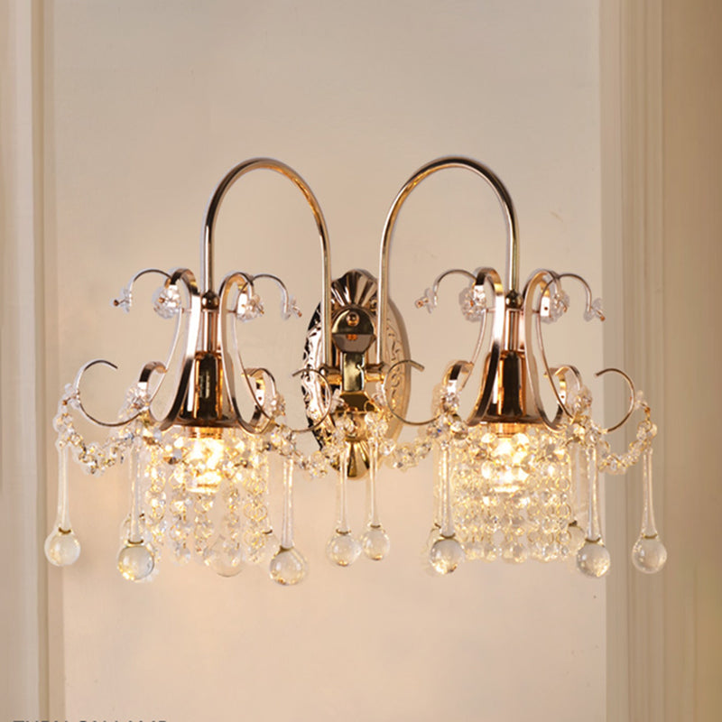 Moderne Kristallwandleuchten gold bewaffnete Wand montiertes Licht für Wohnzimmer