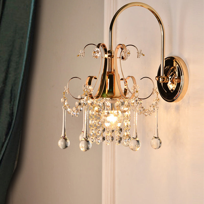 Moderne Kristallwandleuchten gold bewaffnete Wand montiertes Licht für Wohnzimmer