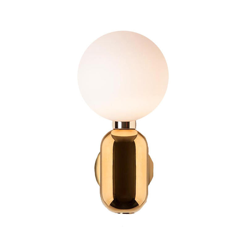 Iluminación apliques de la pared de la pelota Luz de metal de estilo moderno 1 cabezal montada en la pared.