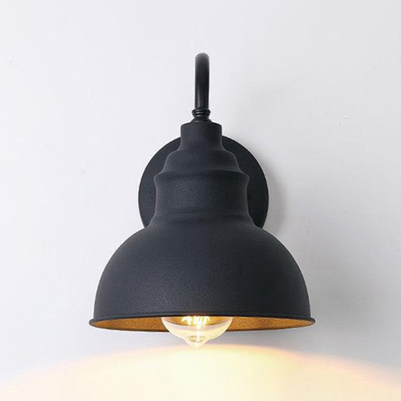Industrial Classic Dome Wall Lamp Wrought Iron Wall Light for Exterior Spaces