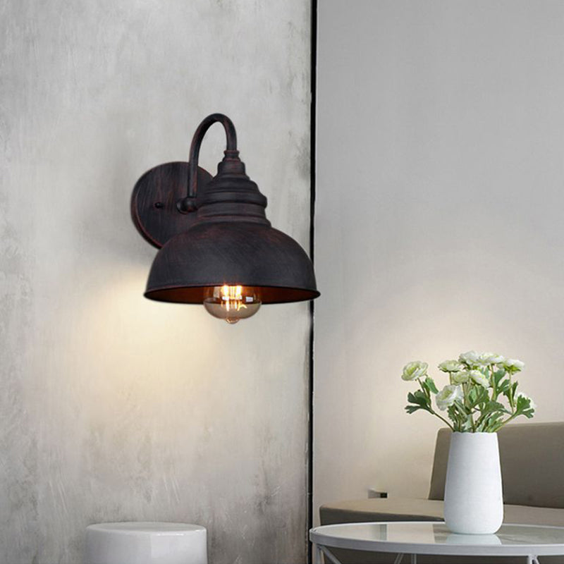 Industrielle klassische Kuppelwandlampe Schmiedeeisen -Wandleuchte für Außenräume