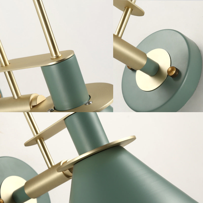 Modern Creative a parete singola creativa lampada da parete cono in ferro laccata per spazi interni