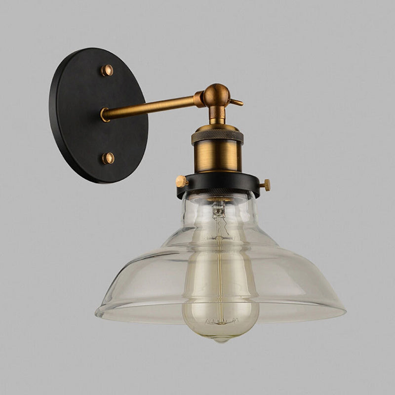 Geometrische Schatten Wandleuchte Industrial Style 1 Lichtglas Wandbeleuchtung in Schwarz