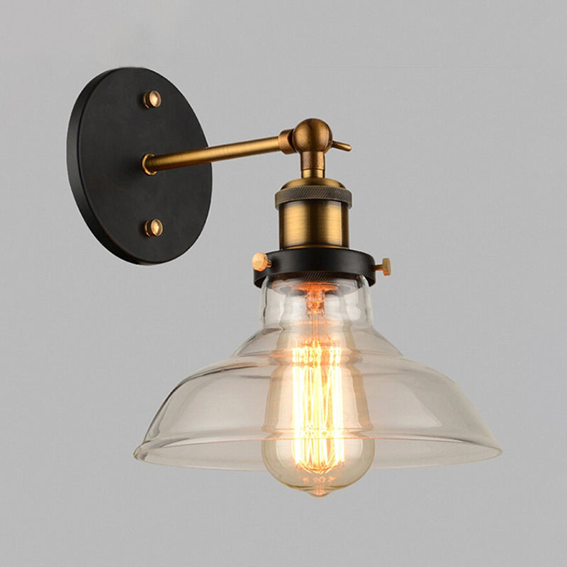 Geometrische Schatten Wandleuchte Industrial Style 1 Lichtglas Wandbeleuchtung in Schwarz