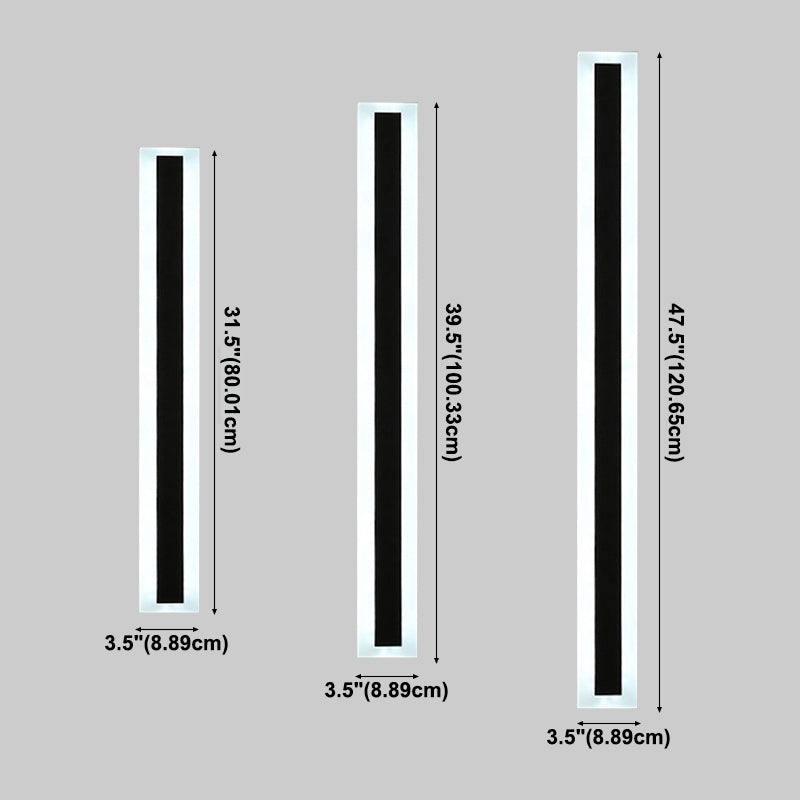 Atmosfera a 1 leggera sfumatura a sfumatura lineare esterna appuncita impermeabile moderna illuminazione a parete in metallo in nero