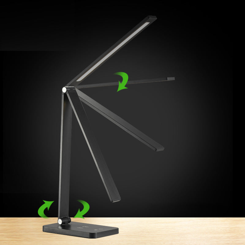 Lampe de table USB avec contrôle tactile, tâche de table pliante en métal clair pour la chambre