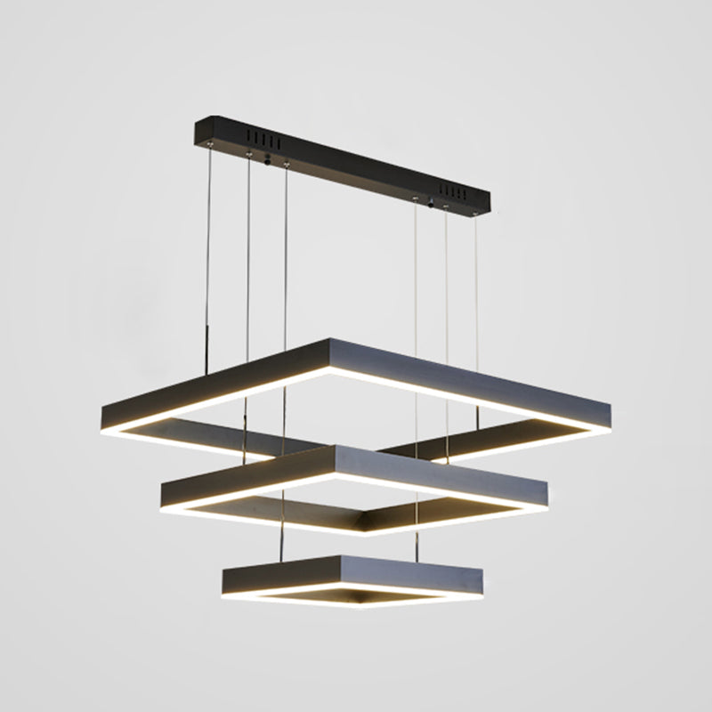 Mehrere Quadrate Pendelleuchte moderne Kronleuchter Lichter Metallkronleuchter für Wohnzimmer