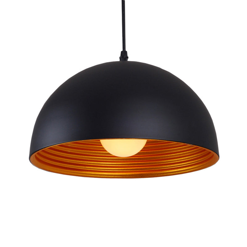 Black Bowl Industrial Pendant Light 1 Light Metal Pendant Lighting Fixtures