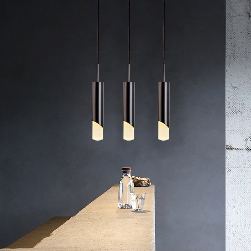 Contemporary Style Cylinder Drop Pendant Metal 3 Lights Pendant Light Kit