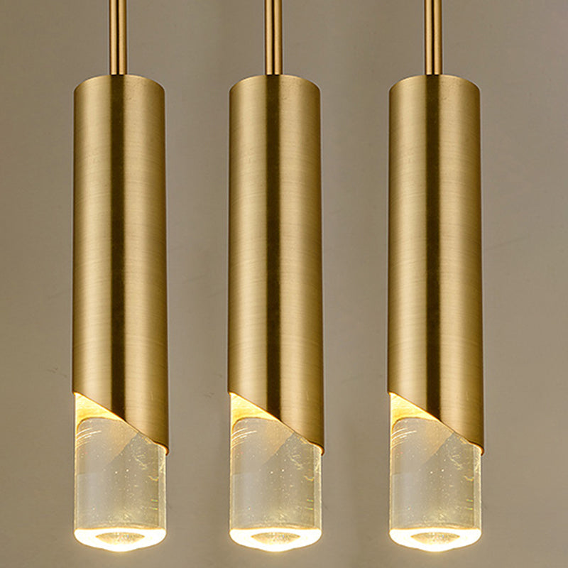 Contemporary Style Cylinder Drop Pendant Metal 3 Lights Pendant Light Kit