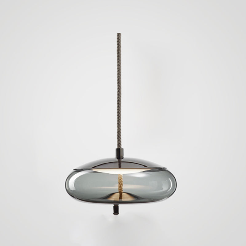 Indoor Single Light Hanging Light, Clear Glass LED Pendant Lighting for Living Room Dining Room