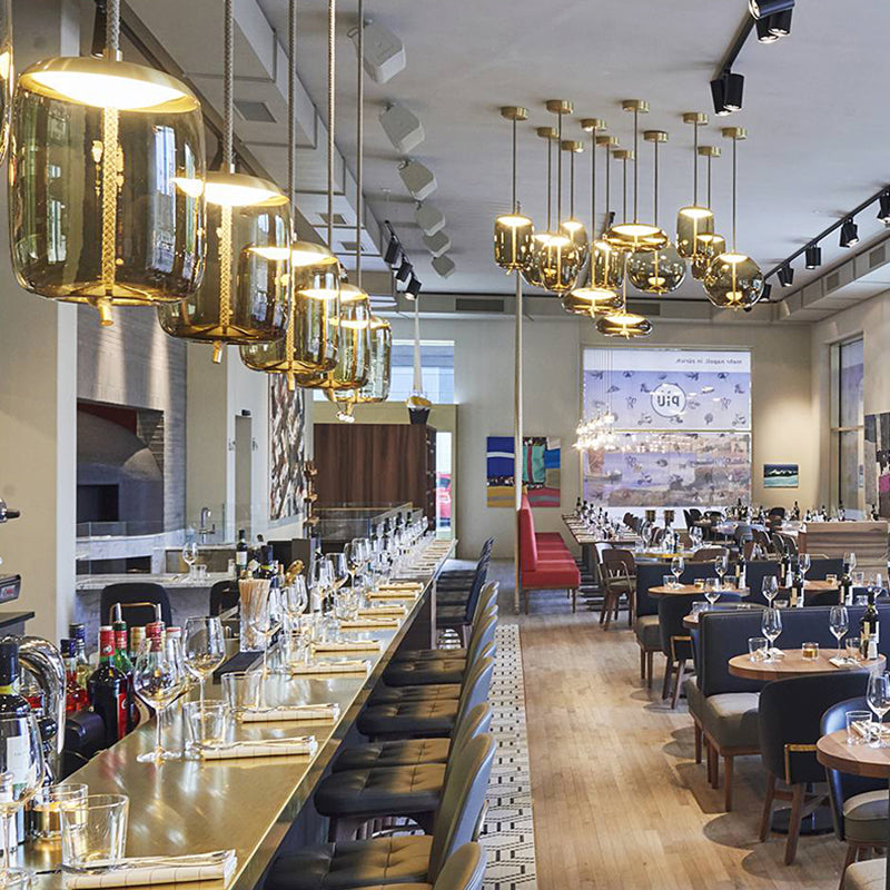 Éclairage de pendentif à LED en verre transparent à la lumière simple en verre pour salle à manger du salon