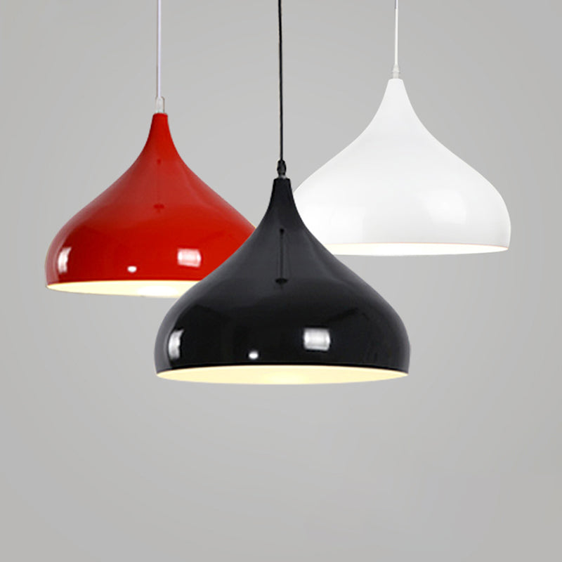 Macaron Teardrop Shade Hanging Light, Nordic Metal 1-Light Pendant Lighting for Living Room