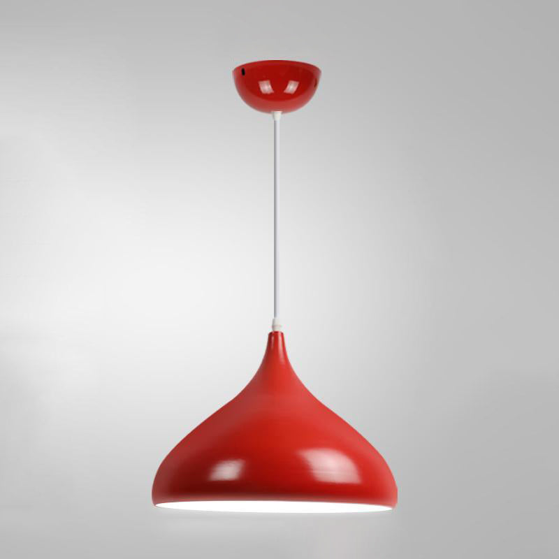 Macaron Teardrop Shade Hanging Light, Nordic Metal 1-Light Pendant Lighting for Living Room