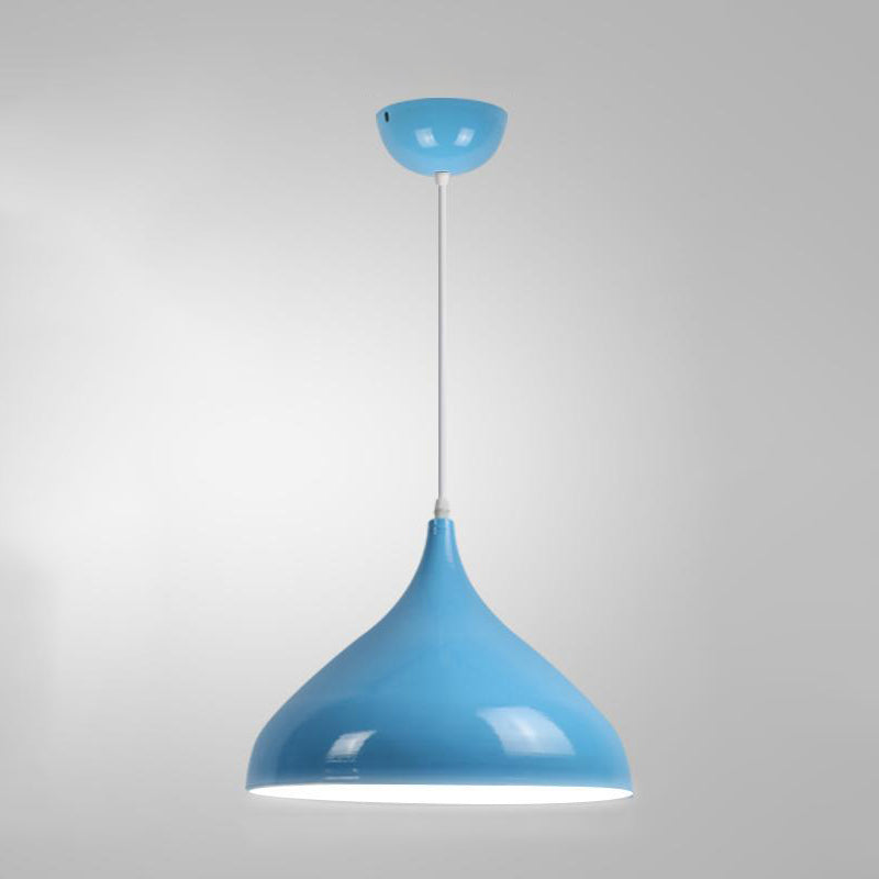 Macaron Teardrop Shade Hanging Light, Nordic Metal 1-Light Pendant Lighting for Living Room