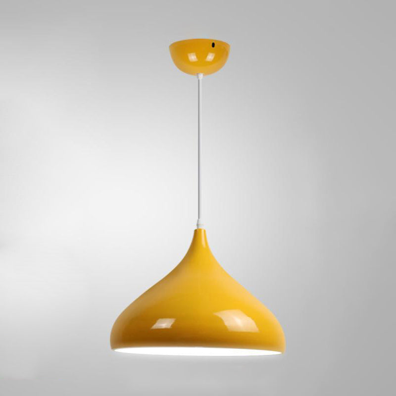 Macaron Teardrop Shade Hanging Light, Nordic Metal 1-Light Pendant Lighting for Living Room