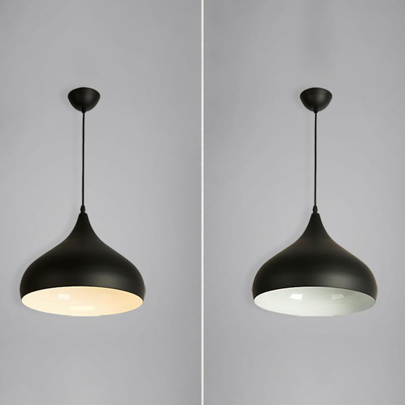 Macaron Teardrop Shade Hanging Light, Nordic Metal 1-Light Pendant Lighting for Living Room