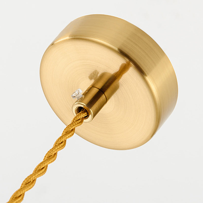 Lámpara de colgante de cilindro de hierro de luz de luz de un solo colgante moderno en oro en oro