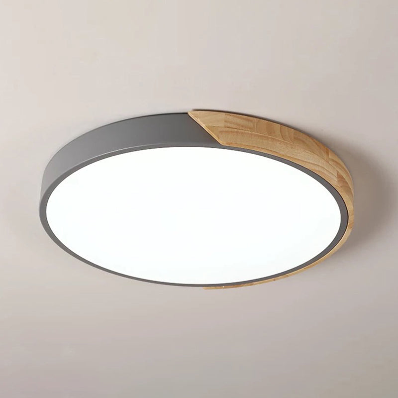 1-Light Round Shade Flush Mount  Nordic Macaroon Flush Mount Ceiling Light Fixture