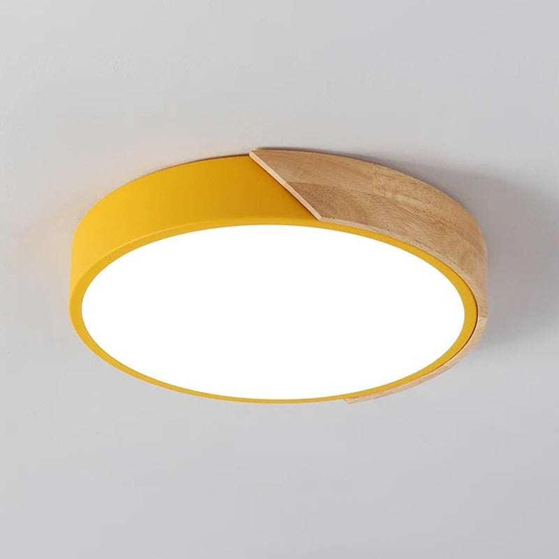 1-Light Round Shade Flush Mount  Nordic Macaroon Flush Mount Ceiling Light Fixture