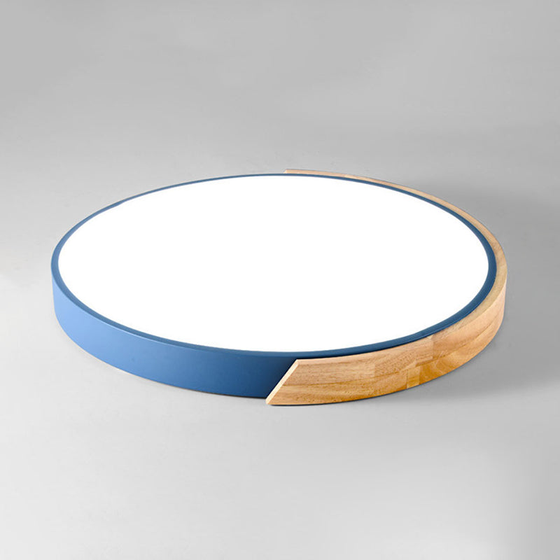 Lámpara de techo empotrada de macarrón nórdico con montaje empotrado y pantalla redonda de 1 luz