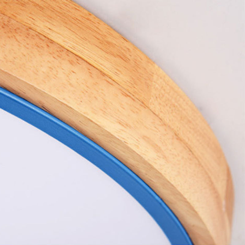 Lámpara de techo empotrada de macarrón nórdico con montaje empotrado y pantalla redonda de 1 luz