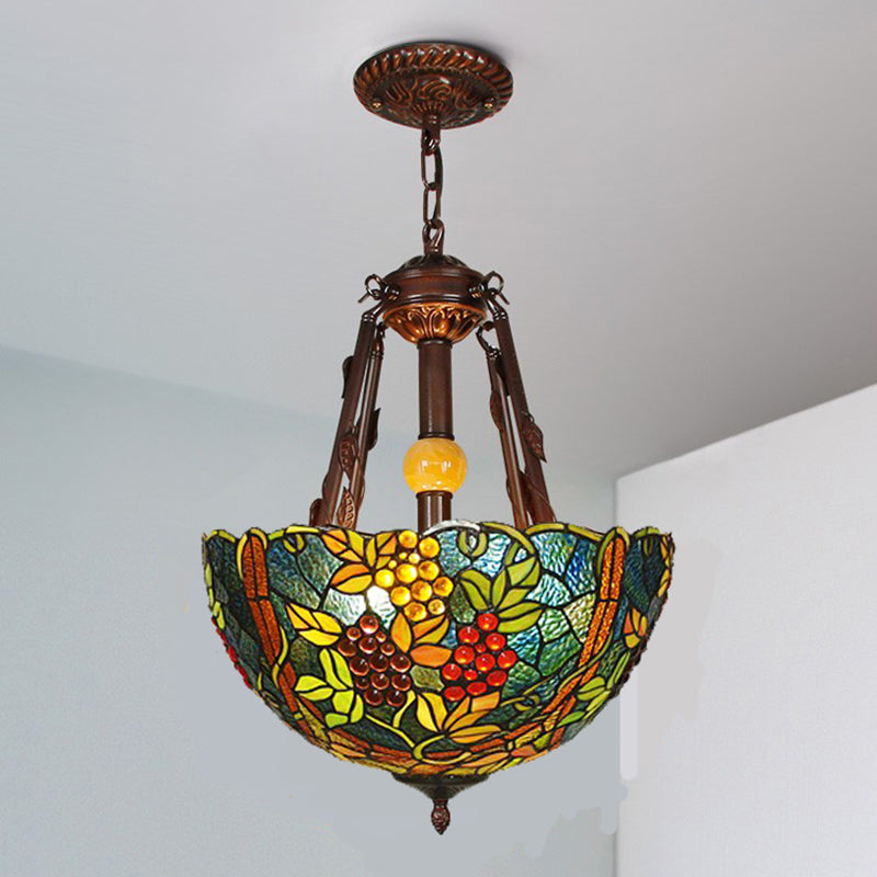 Ciotola invertita in vetro colorato lampadario in stile tiffany in stile tiffany lampada