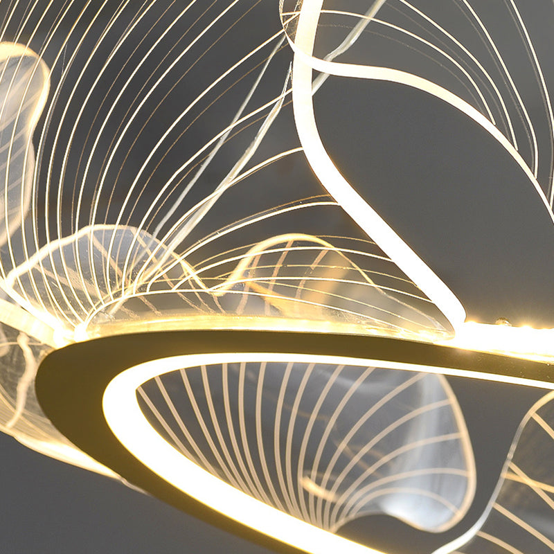 Anillo de metal acrílico accesorio de iluminación de lámpara posmoderna luz colgante para sala de estar