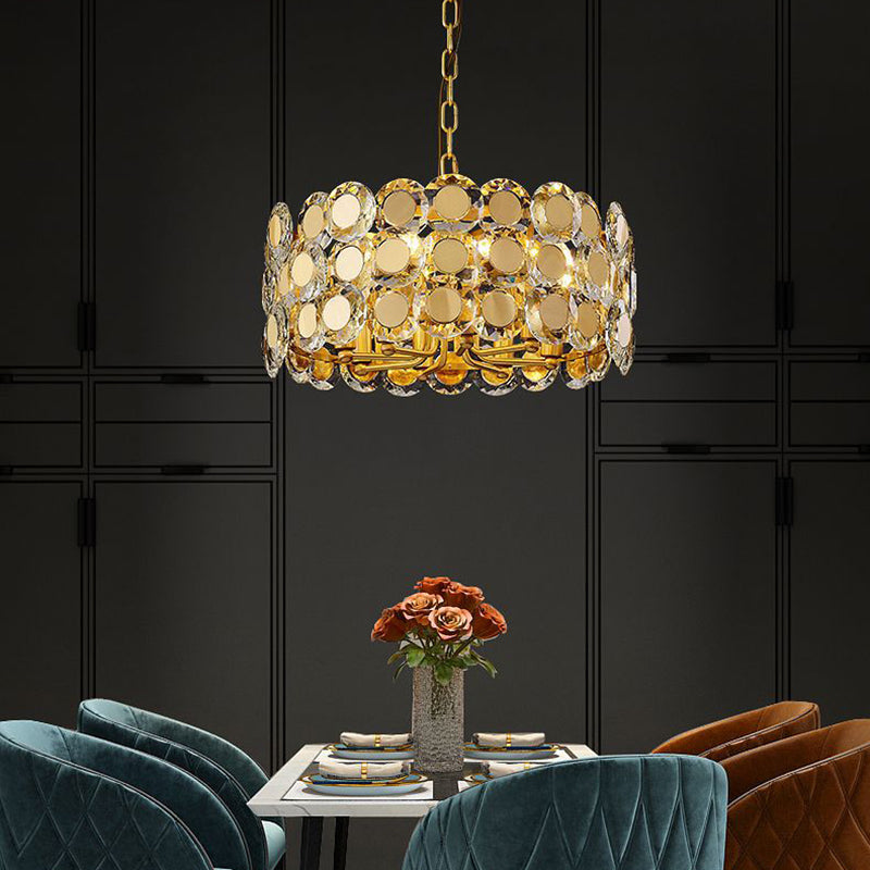 Postmoderne Multi -Head -Kronleuchterleuchten goldener Metallhängekronleuchter für Cafe