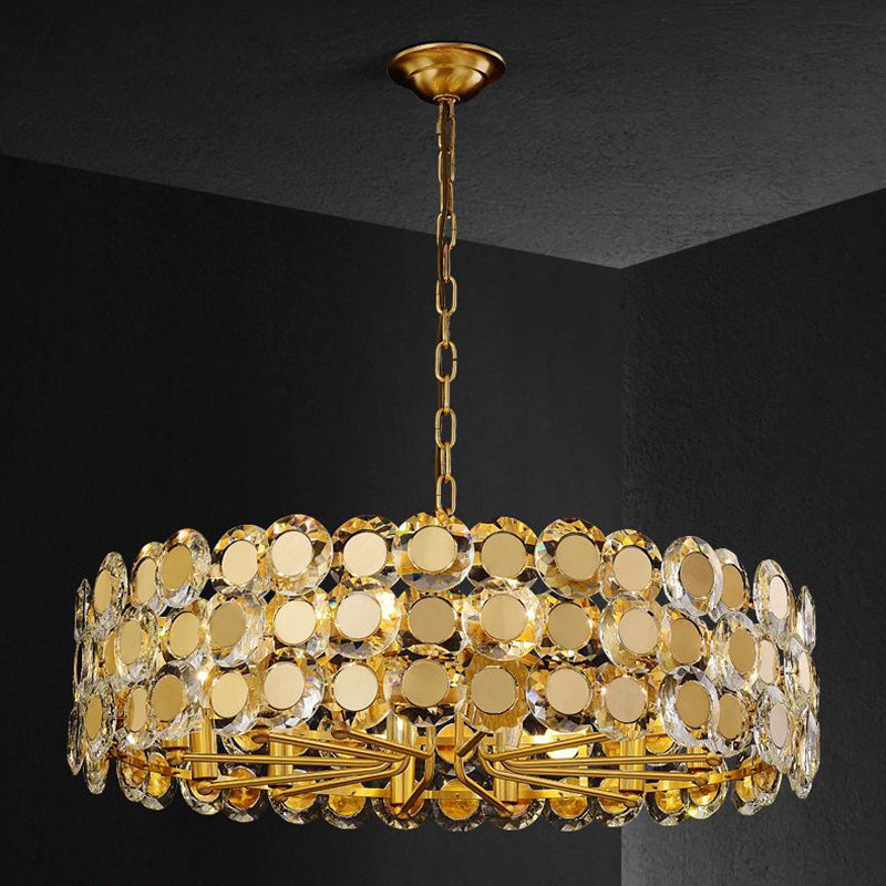 Postmoderne Multi -Head -Kronleuchterleuchten goldener Metallhängekronleuchter für Cafe