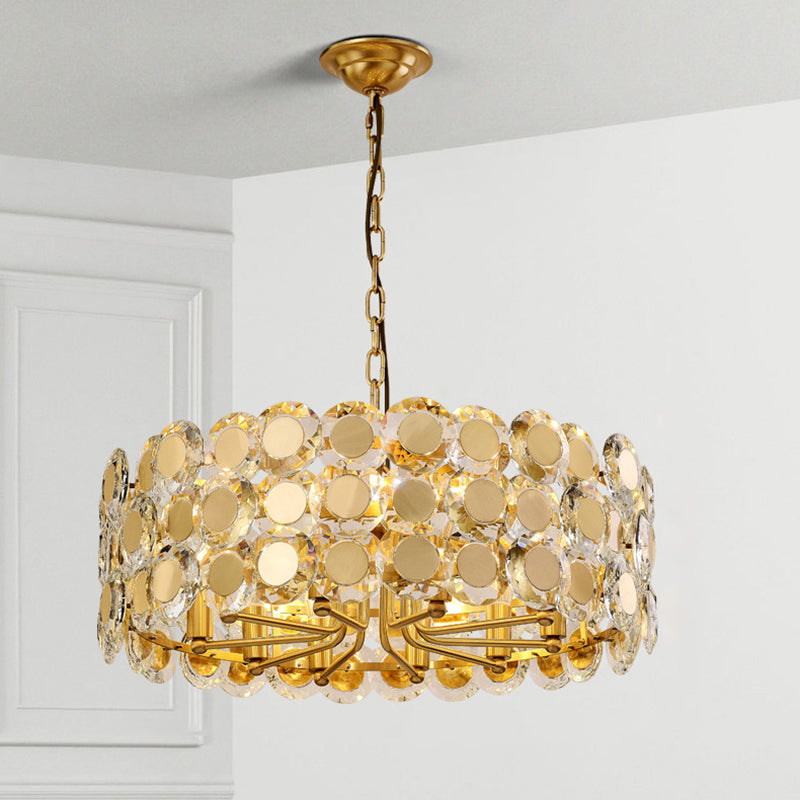 Postmoderne Multi -Head -Kronleuchterleuchten goldener Metallhängekronleuchter für Cafe