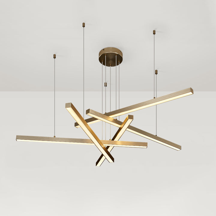 Strip Multi Tier Chandelier Postmodern Metal Chandelier Pendant Light for Sitting Room