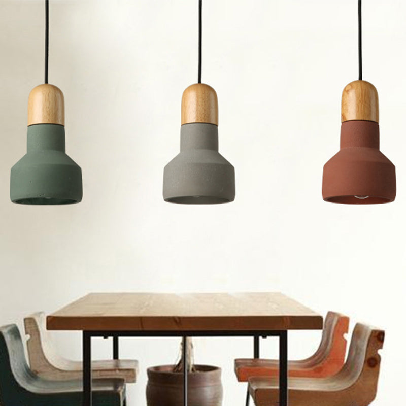 Pendant le pendentif en ciment à tête simple contemporain pour la salle d'étude du bar