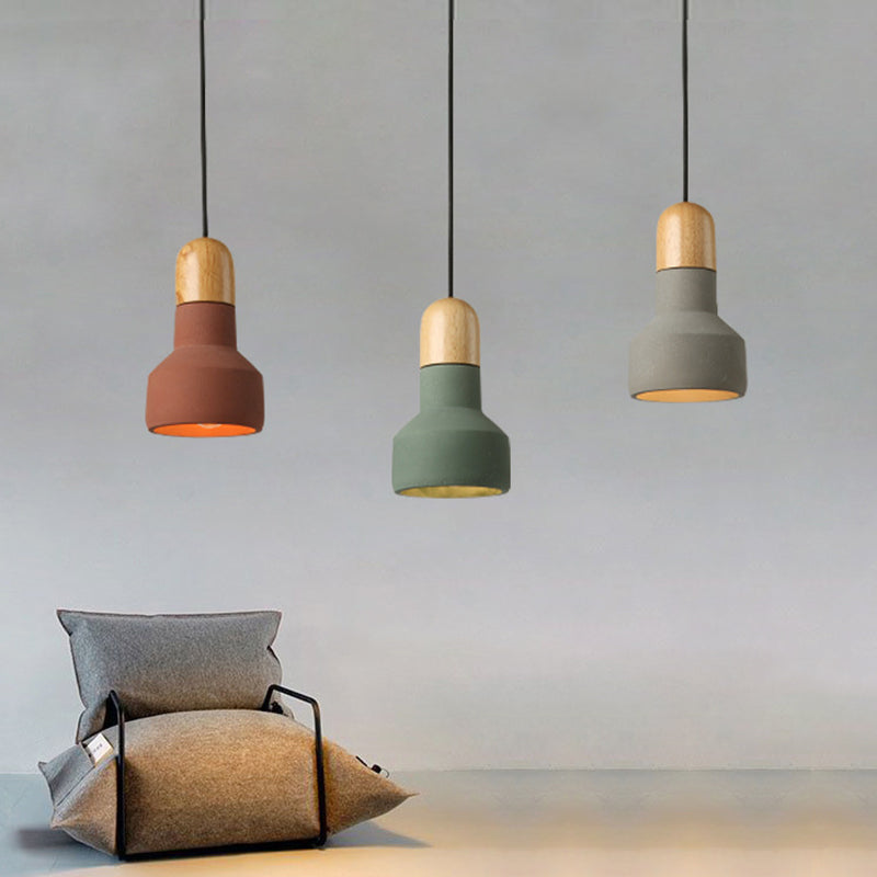 Pendant le pendentif en ciment à tête simple contemporain pour la salle d'étude du bar