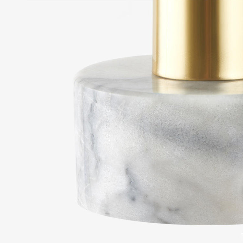 Single-Light White Marble Pendant Light for Dinning Room Bedroom Hanging Lamp