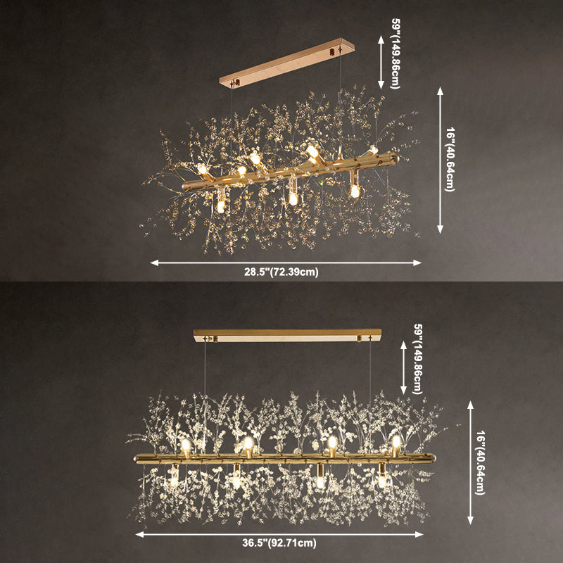 Contemporary Creative Crystal Island Light Fixture for Drawing Room Bedroom