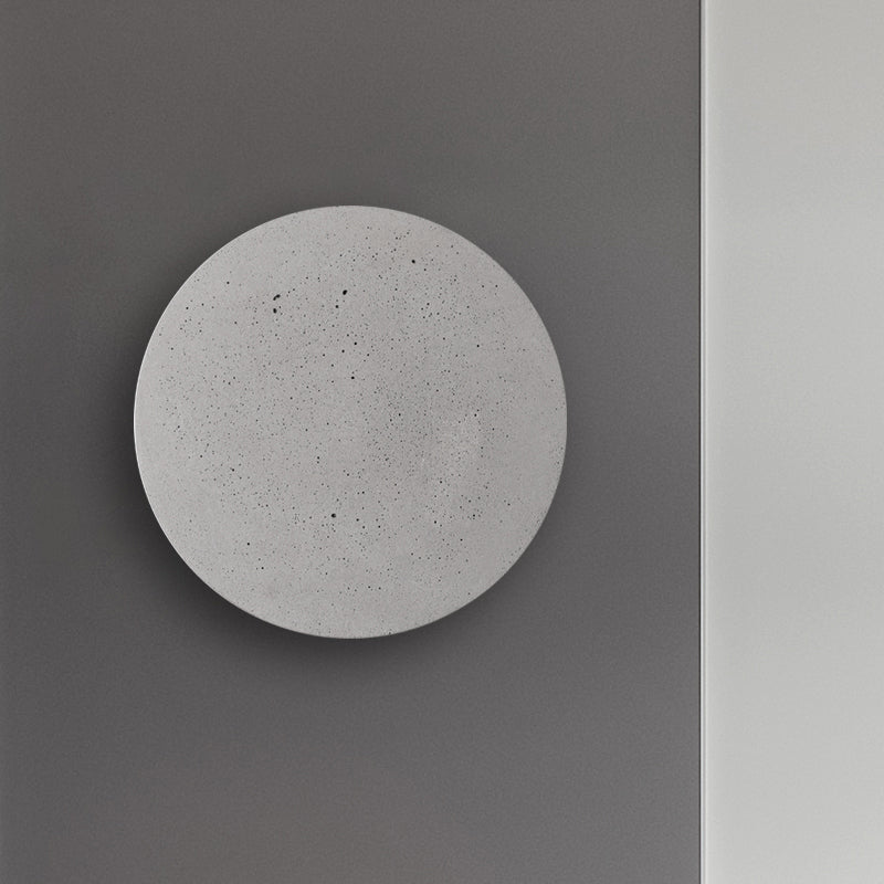 Lámpara de luz redonda de pared moderna lámpara de pared gris de 1 luz con sombra de cemento