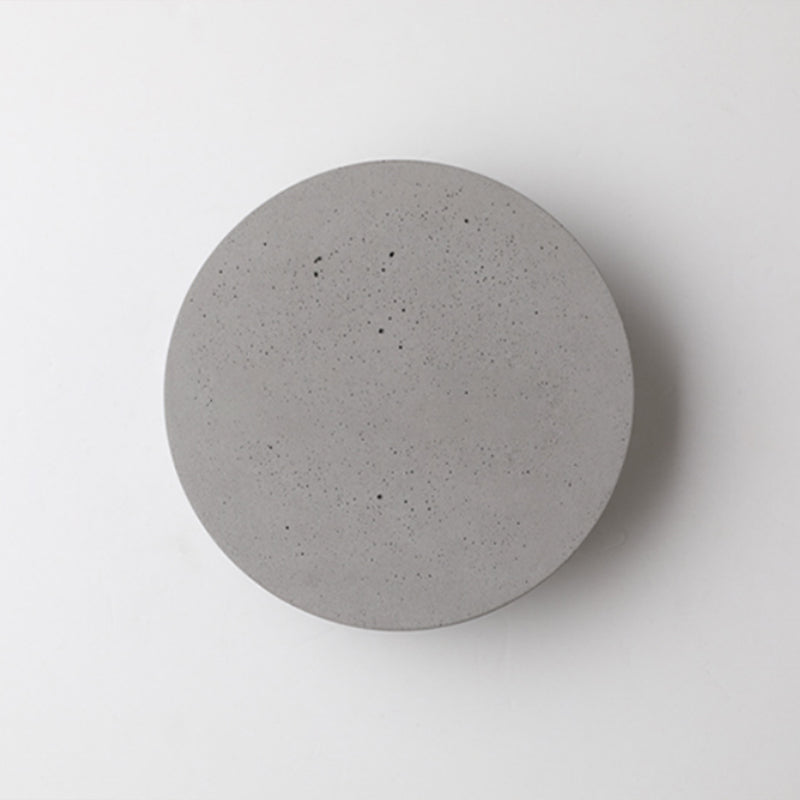 Lámpara de luz redonda de pared moderna lámpara de pared gris de 1 luz con sombra de cemento