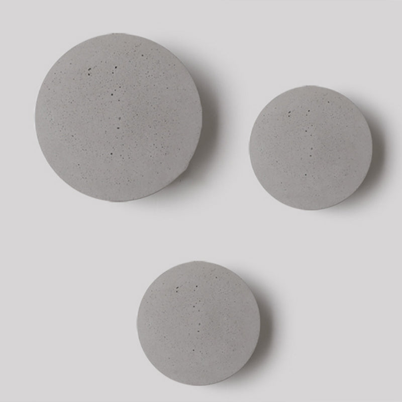 Lámpara de luz redonda de pared moderna lámpara de pared gris de 1 luz con sombra de cemento