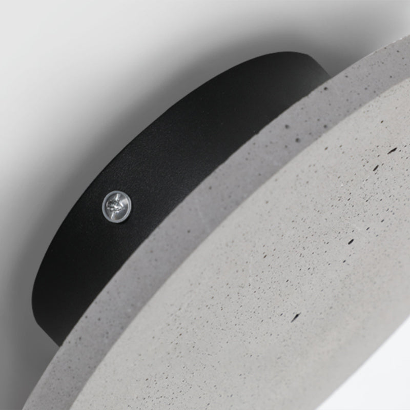 Lámpara de luz redonda de pared moderna lámpara de pared gris de 1 luz con sombra de cemento