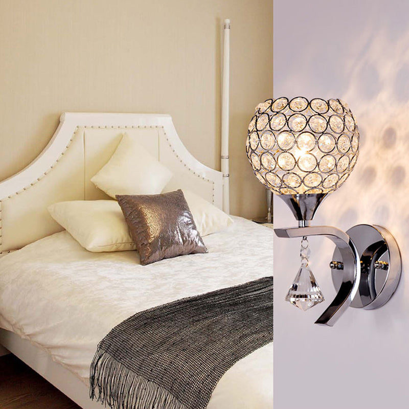 Modern Creative Crystal Disponce Light 1 Light Ball Wall Donce para el dormitorio del hotel y la cama