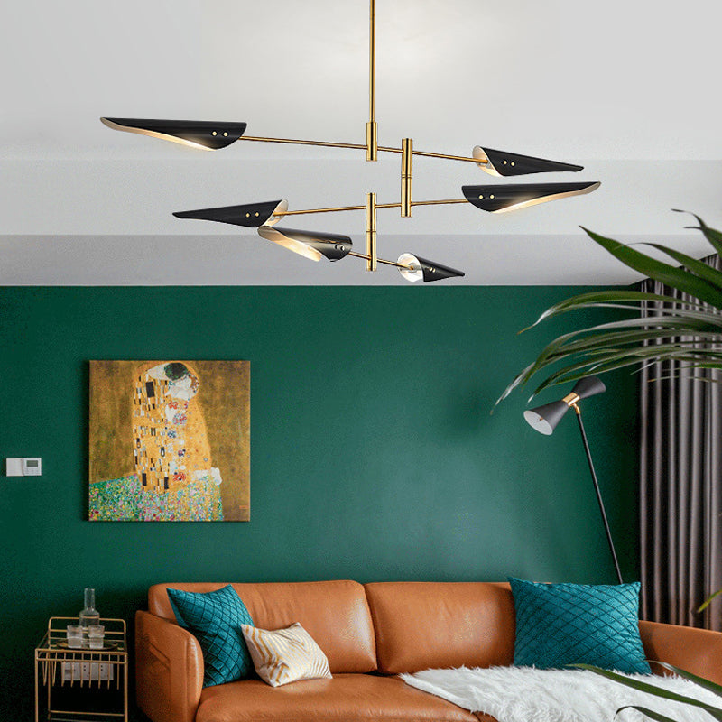 Luci sospese postmoderne Multi lampadario in metallo per la camera da letto del soggiorno