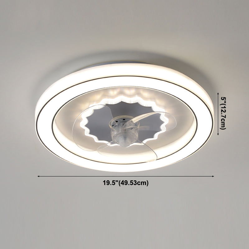 Kreisförmige Halbflush Mount Light Einfachheit Acryl Schlafzimmer LED Deckenventilator Licht