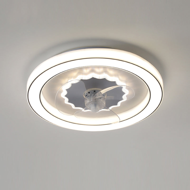 Kreisförmige Halbflush Mount Light Einfachheit Acryl Schlafzimmer LED Deckenventilator Licht
