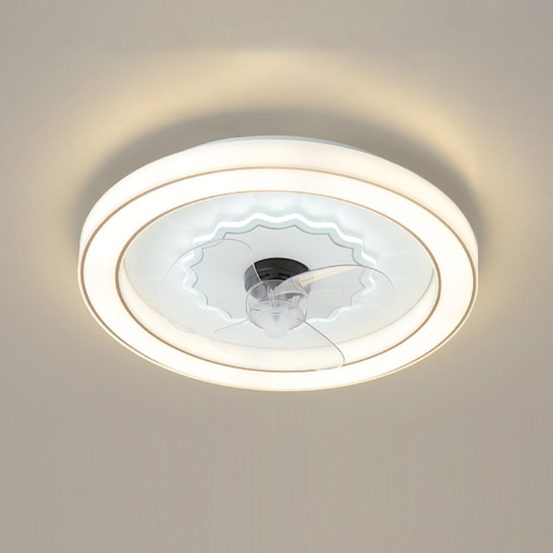Kreisförmige Halbflush Mount Light Einfachheit Acryl Schlafzimmer LED Deckenventilator Licht