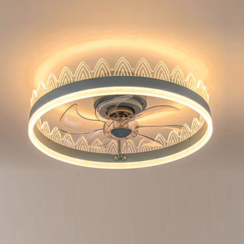Makkaronkronenförmige Lüfterbeleuchtung Acrylschlafzimmer LED Semi Flush Light