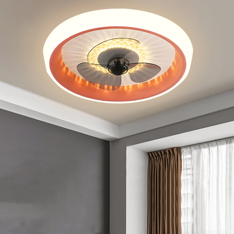 Acrylkreis Deckenventilator Leuchte Leuchte Makkaron LED Flush Mount Leuchte für Schlafzimmer